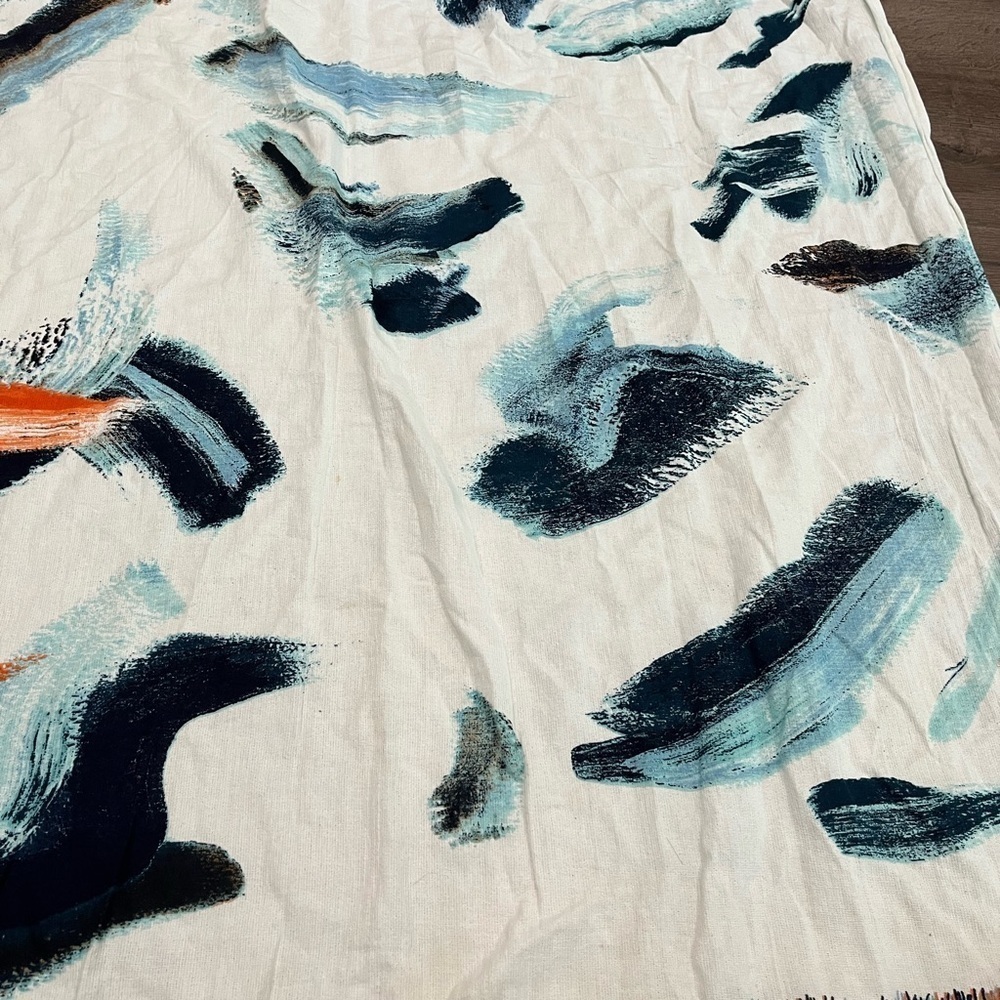 [37*72”]Parfois Abstract Patterned Fringe Cotton Scarf Shawl Waves Fringes Boho - Picture 4 of 6